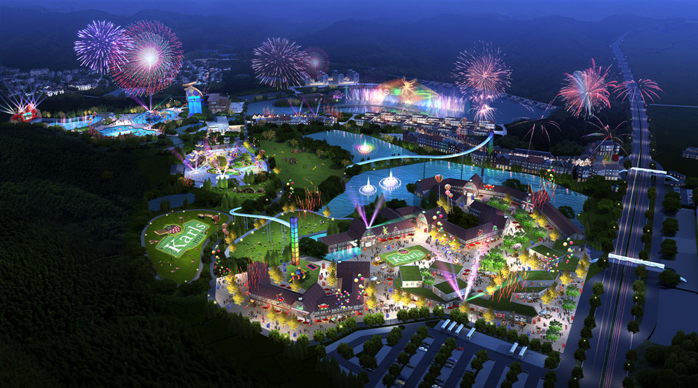 安徽卡尔斯国际旅游度假区夜景鸟瞰